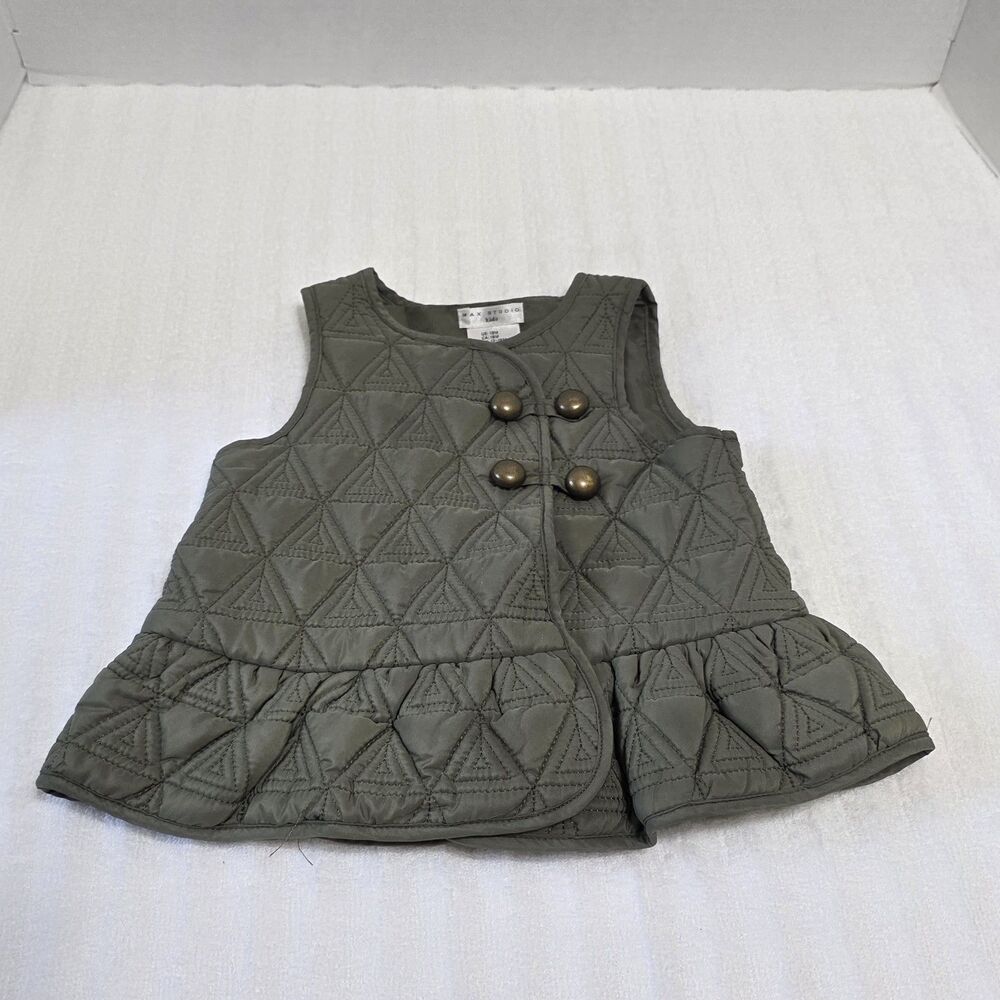 Max Studio Kids Green Quilted Vest Infant Size 18mo